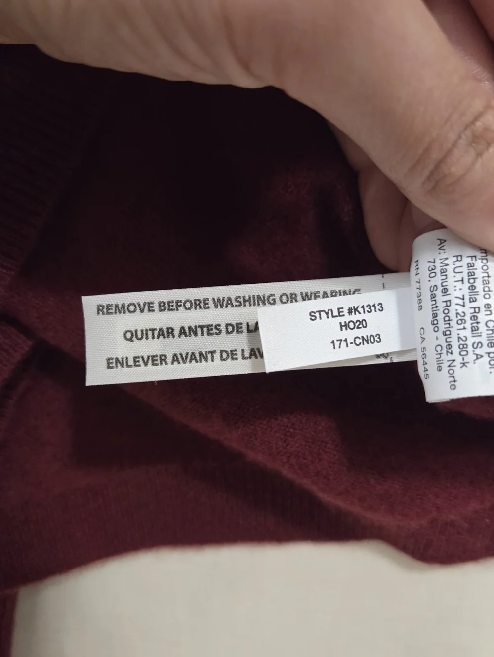 J crew Maroon Cashmere Crewneck Sweater Extra Small| Minimalist Light Relaxed - Picture 9 of 9